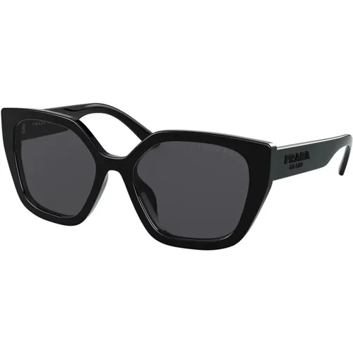 Schwarz/Graue Sonnenbrille , Damen, Größe: 52 MM - Prada - Modalova