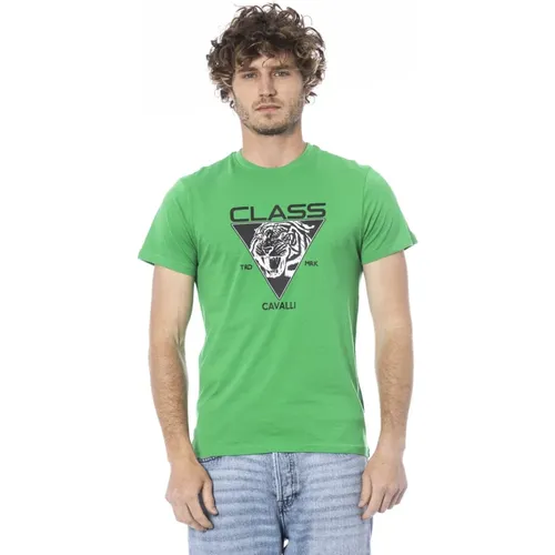 Kurzarm T-Shirt mit Logo-Print - Cavalli Class - Modalova