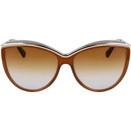 Braun und graue Azetat-Sonnenbrille - Longchamp - Modalova