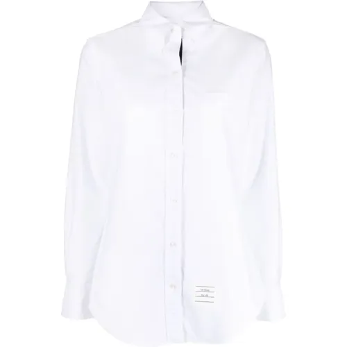 Weißes Button-Down Oxford Hemd - Thom Browne - Modalova