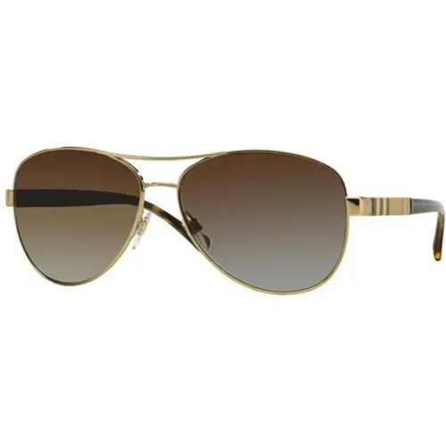 Light Gold/Brown Shaded Polarized Sunglasses - Burberry - Modalova