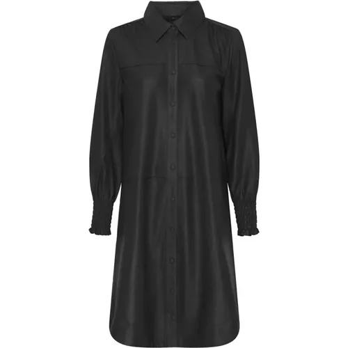 Oversized Shirt Dress with Smock Skind and Gunmetal Accents , female, Sizes: XL, XS, S, L - Notyz - Modalova