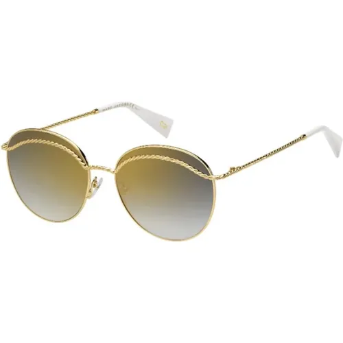 Gold/Weiß Verspiegelte Sonnenbrille Modell 253 , Damen, Größe: 58 MM - Marc Jacobs - Modalova