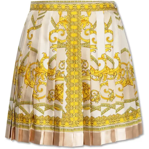 Pleated silk skirt , female, Sizes: XS, 2XS, S - Versace - Modalova