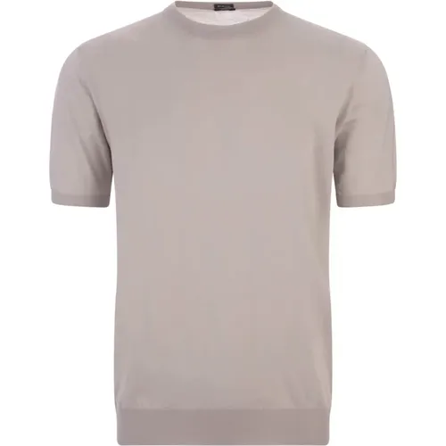 Grey Cotton Knit Crew Neck T-shirt , male, Sizes: 2XL, S, XL, M, L - Kiton - Modalova