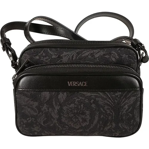 Fabric Jacquard Crossbody Bag , male, Sizes: ONE SIZE - Versace - Modalova