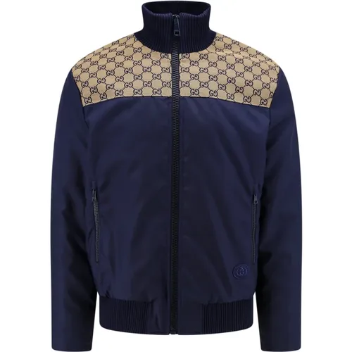 Nylon Padded Jacket with GG Fabric Insert , male, Sizes: S - Gucci - Modalova