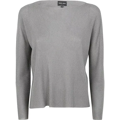 Long Sleeves Boat Neck Sweater , female, Sizes: S, L, M - Giorgio Armani - Modalova