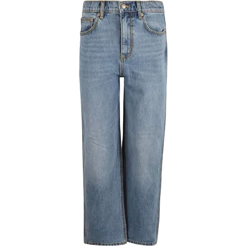 Gerades Jeans mit hoher Taille , Damen, Größe: W27 - TORY BURCH - Modalova