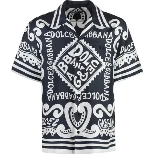 Silk Shirt with Front Pocket , male, Sizes: L - Dolce & Gabbana - Modalova