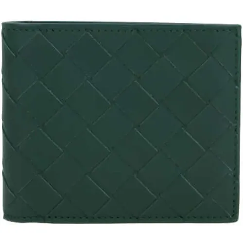 Grüne Smaragd Bi-Fold Geldbörse mit Intrecciato-Motiv , Herren, Größe: ONE Size - Bottega Veneta - Modalova
