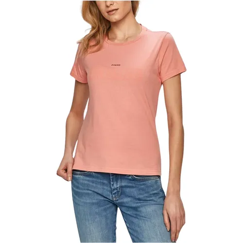Cotton Jersey T-shirt , female, Sizes: XS, M, S, L - pinko - Modalova