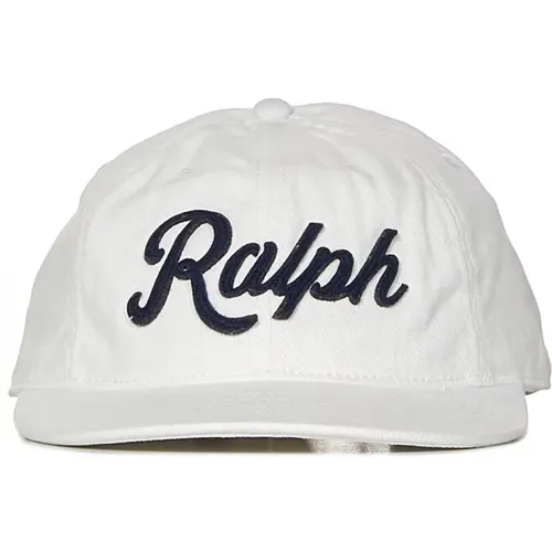 Weiße Baumwollmütze mit Verstellbarem Riemen und Logo-Stickerei - Polo Ralph Lauren - Modalova