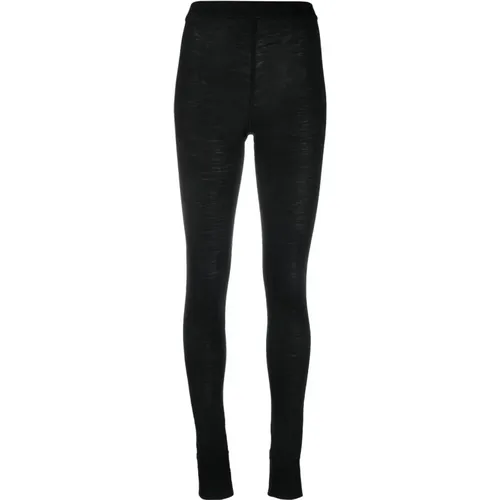 Schwarze Leggings mit weißem Logo , Damen, Größe: S - Jil Sander - Modalova