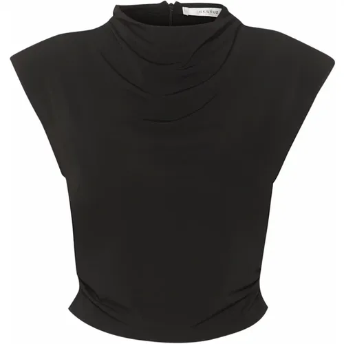 Moderne Schwarze Top-Bluse , Damen, Größe: S - Gestuz - Modalova