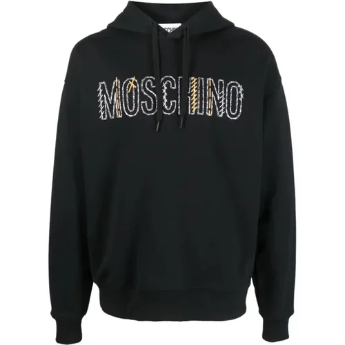 Schwarzer Kapuzenpullover - Größe 52 , Herren, Größe: M - Moschino - Modalova