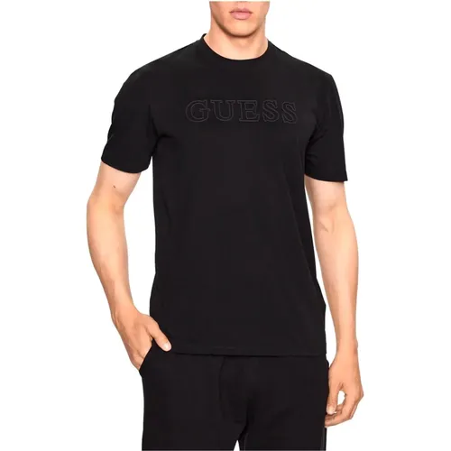 Alphy Herren T-Shirt - Schwarz , Herren, Größe: XL - Guess - Modalova