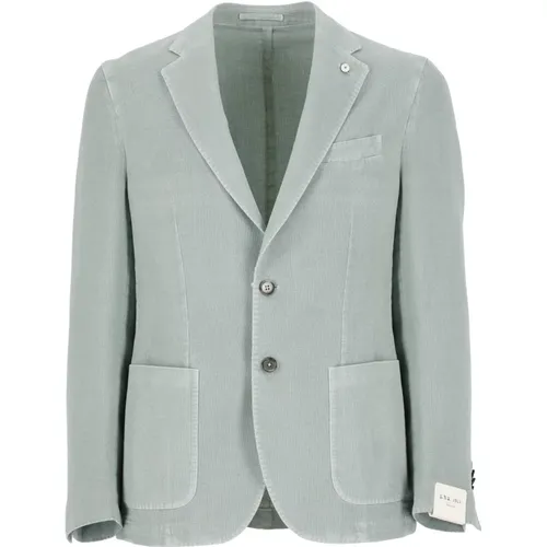 Grüne Baumwoll-Ramie-Jacke für Männer , Herren, Größe: L - Lubiam - Modalova