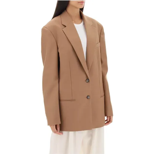 Oversized Single-Breasted Blazer in Texturized Wool , female, Sizes: S, XS - Stella Mccartney - Modalova