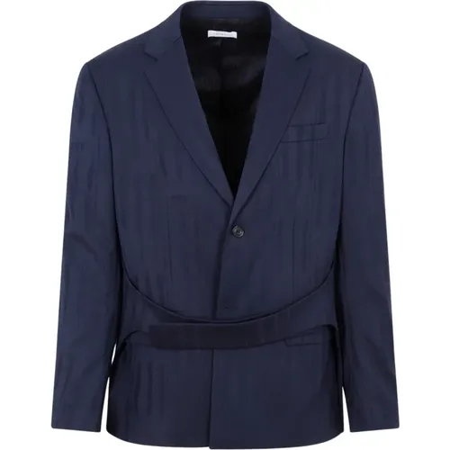 Wool Shibori Relaxed Jacket , male, Sizes: L, XL - Off White - Modalova