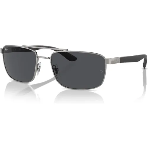 Rectangular Sunglasses with Gunmetal Frame , unisex, Sizes: 60 MM - Ray-Ban - Modalova