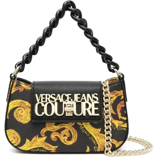 Black Baroque Print Crossbody Bag for Women , female, Sizes: ONE SIZE - Versace Jeans Couture - Modalova