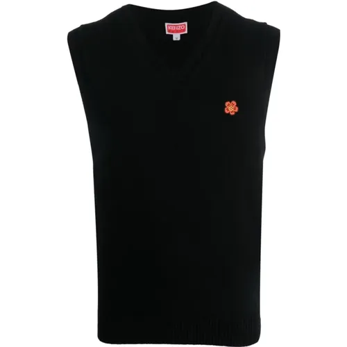 Wool Applique Logo Vest , male, Sizes: XL - Kenzo - Modalova