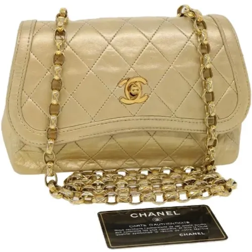 Gebrauchte Goldene Leinwand Chanel Klappentasche - Chanel Vintage - Modalova