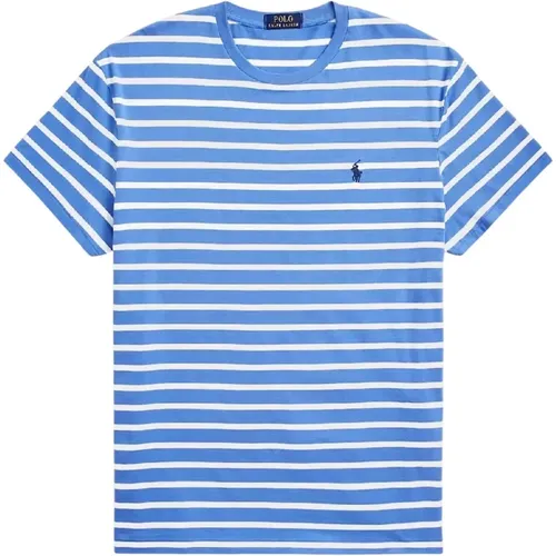 Blau gestreiftes Classic Fit T-Shirt , Herren, Größe: XL - Ralph Lauren - Modalova