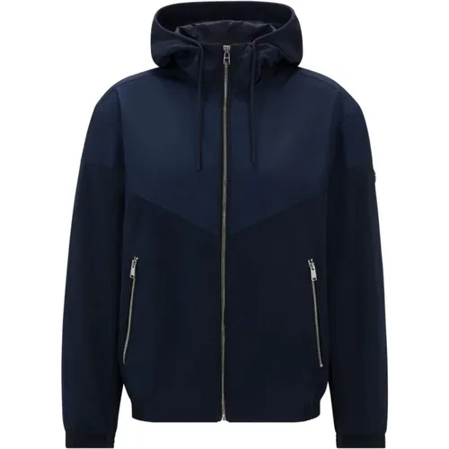 Navy Leichte Kapuzenjacke , Herren, Größe: L - Hugo Boss - Modalova