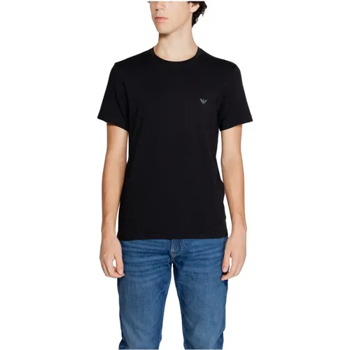 Schwarzes Einfaches Kurzarm T-Shirt , Herren, Größe: S - Emporio Armani - Modalova