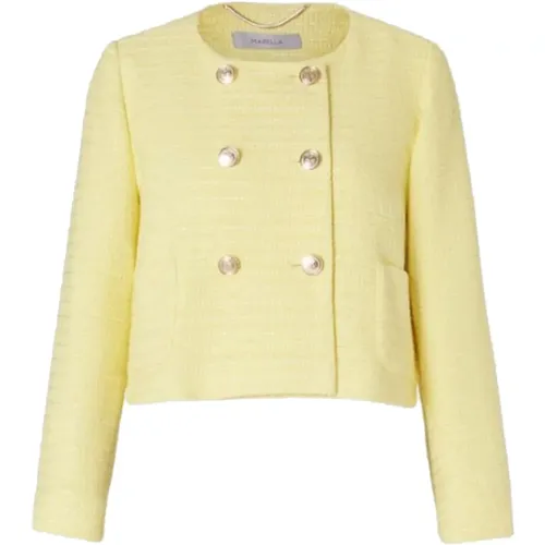 Cotton Blend Double-Breasted Jacket , female, Sizes: S, XS - Marella - Modalova