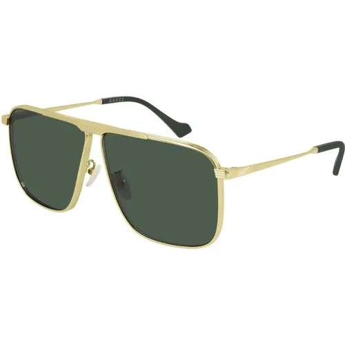 Sunglasses Gg0840S 002 gold gold green , male, Sizes: 63 MM - Gucci - Modalova