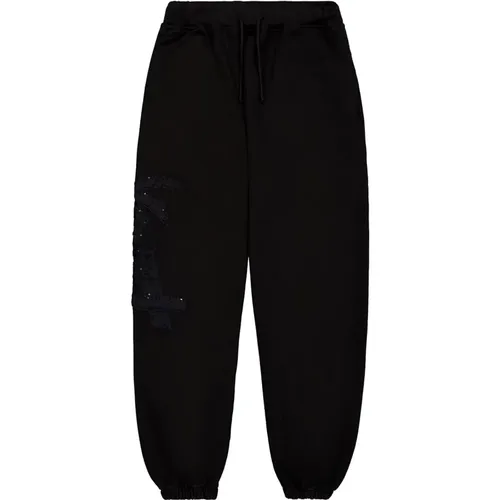 Sweatpants with palm print logo , female, Sizes: M, XL, L - Laneus - Modalova