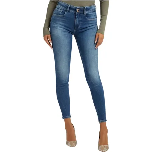 Blaue Skinny High Rise Denim Jeans , Damen, Größe: W26 - Guess - Modalova