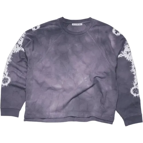 Lila Tie Dye Crewneck Sweatshirt , Herren, Größe: L - Acne Studios - Modalova