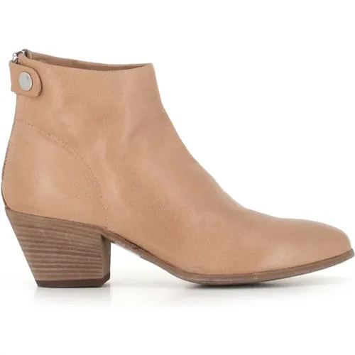 Taupe Leather Zipper Boots , female, Sizes: 7 UK - Officine Creative - Modalova