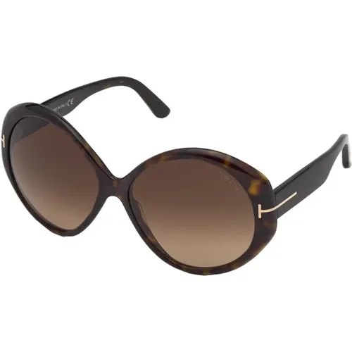 Dark Havana Sunglasses Shaded , female, Sizes: 63 MM - Tom Ford - Modalova