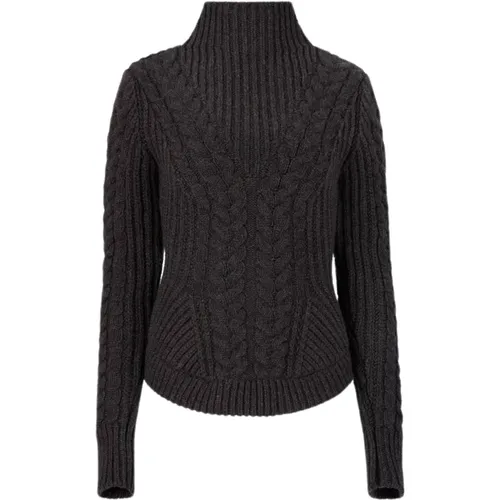 Twisted Wool Turtleneck Sweater in Grey , female, Sizes: L, 2XL, M, S, XL - Nina Ricci - Modalova