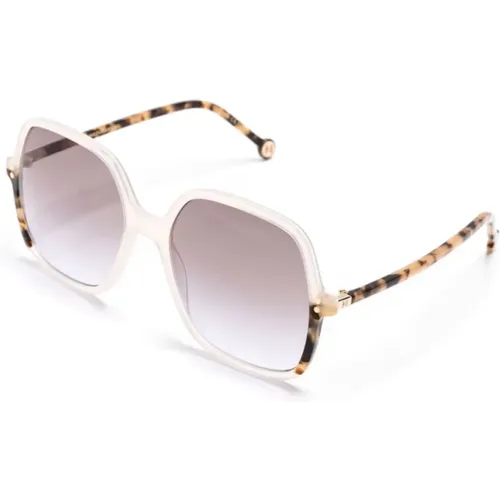 Weiße Sonnenbrille mit Originalzubehör , Damen, Größe: 56 MM - Carolina Herrera - Modalova