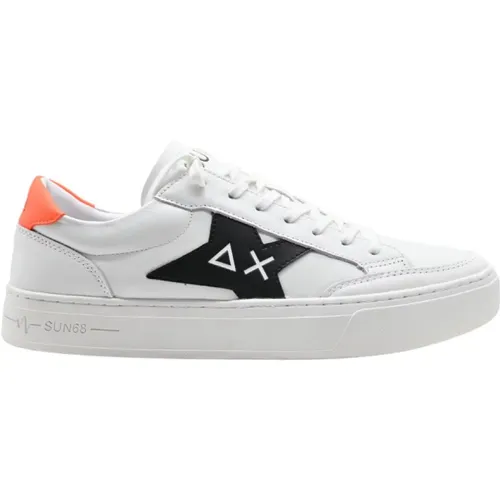 Running Skate Sneakers White Orange , male, Sizes: 10 UK - Sun68 - Modalova