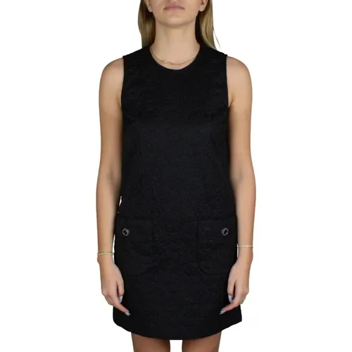 Schwarzes Besticktes Kurzes Kleid , Damen, Größe: S - Dolce & Gabbana - Modalova