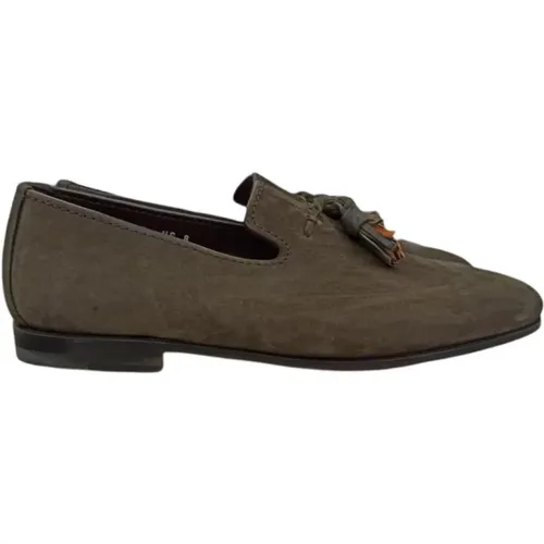 Stylish Nabuck Loafers for Men , male, Sizes: 8 1/2 UK, 9 UK, 9 1/2 UK - Santoni - Modalova