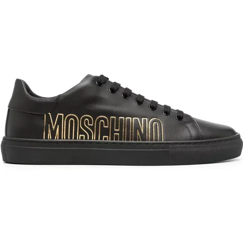 Schwarze Leder Casual Sneakers,Weiße Leder Casual Sneakers - Moschino - Modalova