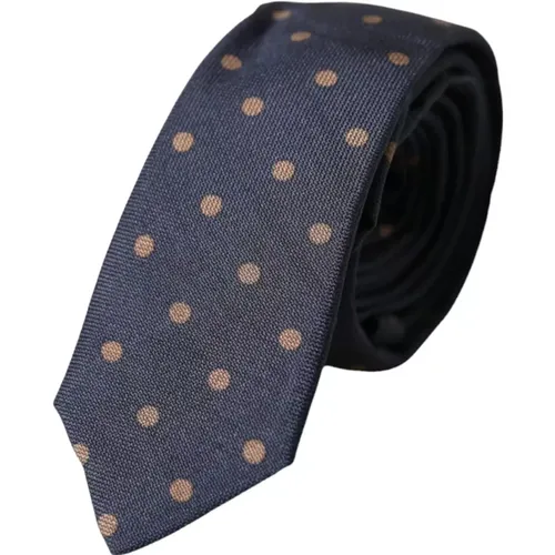 Black Polka Dot Silk Tie for Men , male, Sizes: ONE SIZE - Dolce & Gabbana - Modalova