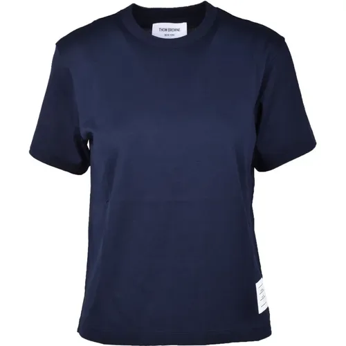 Blaues T-Shirt für Frauen , Damen, Größe: XS - Thom Browne - Modalova