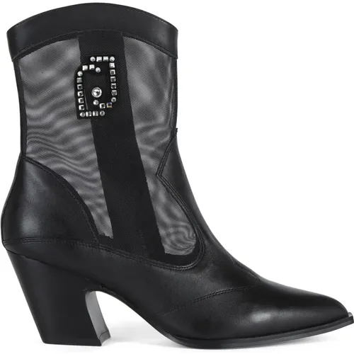 Texanischer Stiefel Belinda 01 aus Leder und Stoff , Damen, Größe: 41 EU - Liu Jo - Modalova