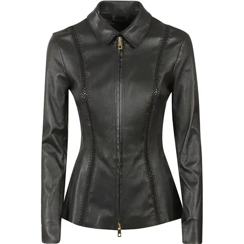 Stretch Leather Jacket , female, Sizes: S - 1972 Desa - Modalova