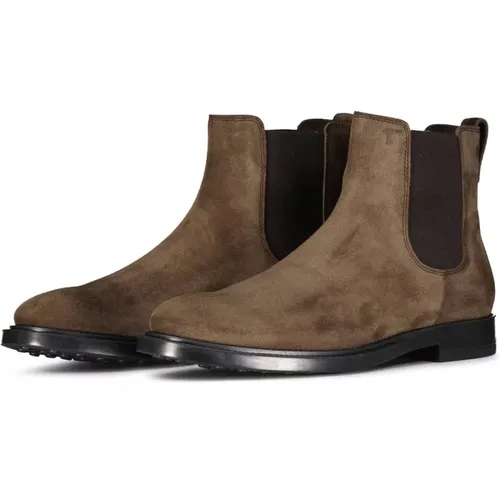 Chelsea Boots aus Wildleder mit elastischen Einsätzen , Herren, Größe: 45 EU - TOD'S - Modalova