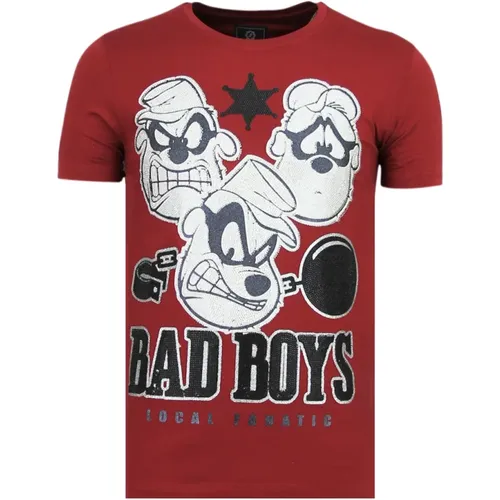 Beagle Boys Rhinestones - Funny T-shirt Man - 6319B , male, Sizes: M, XL, L, S - Local Fanatic - Modalova